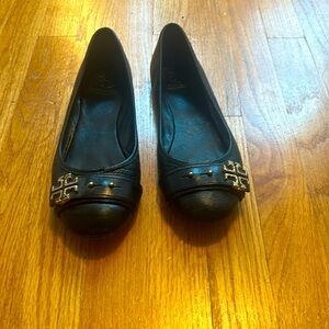 Tory Burch Elina Tumbled Round Toe Ballet Flats